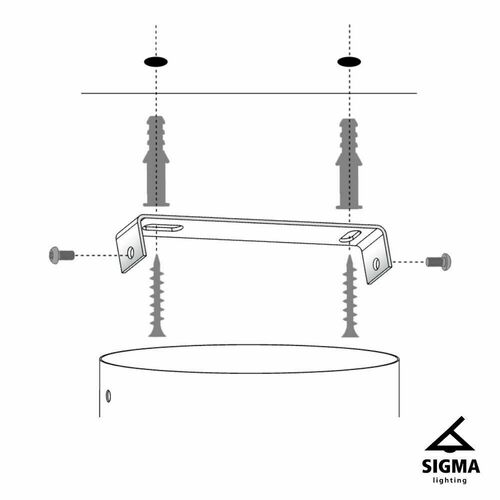 Prüfen Plafond Sigma GLORY 1 schwarz grau/silber E27 25 cm 40512