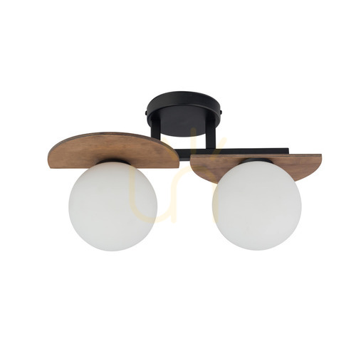 Prüfen Plafond Sigma Mirror 2-flammig schwarz braun G9 43 cm 33301