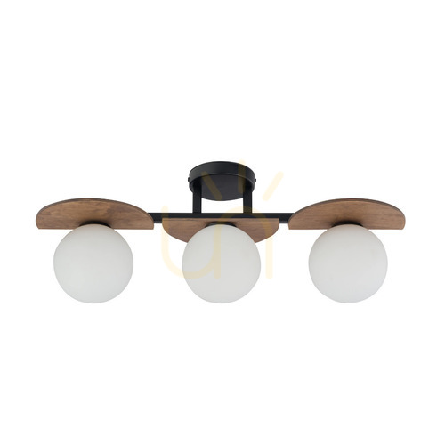 Prüfen Plafond Sigma Mirror 3 schwarz Holz 3xG9 SKU 33302