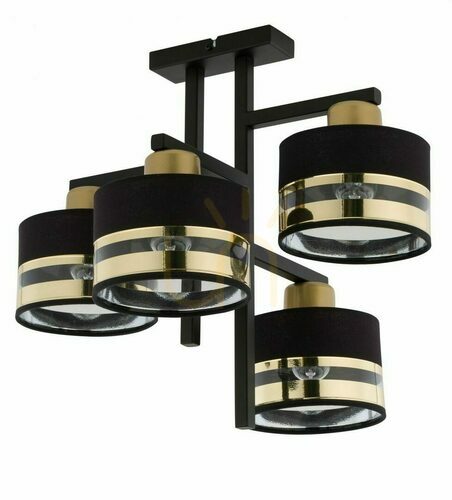 Prüfen Plafond Sigma Pro 4-flammig schwarz gold E27 32145