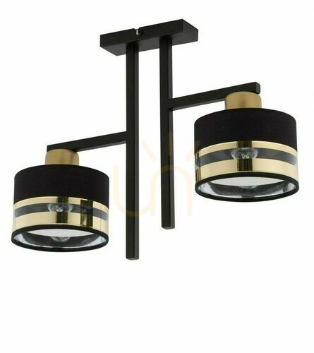Prüfen Plafon Sigma Pro 2-flammig schwarz gold 32149
