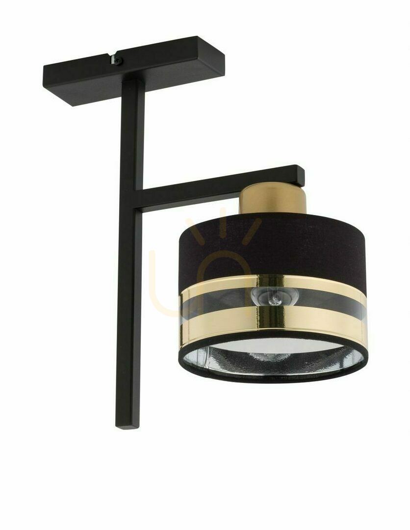 Prüfen Plafond Sigma Pro schwarz gold 1x E27 32151 Plafond Sigma Pro schwarz gold 1x E27 32151