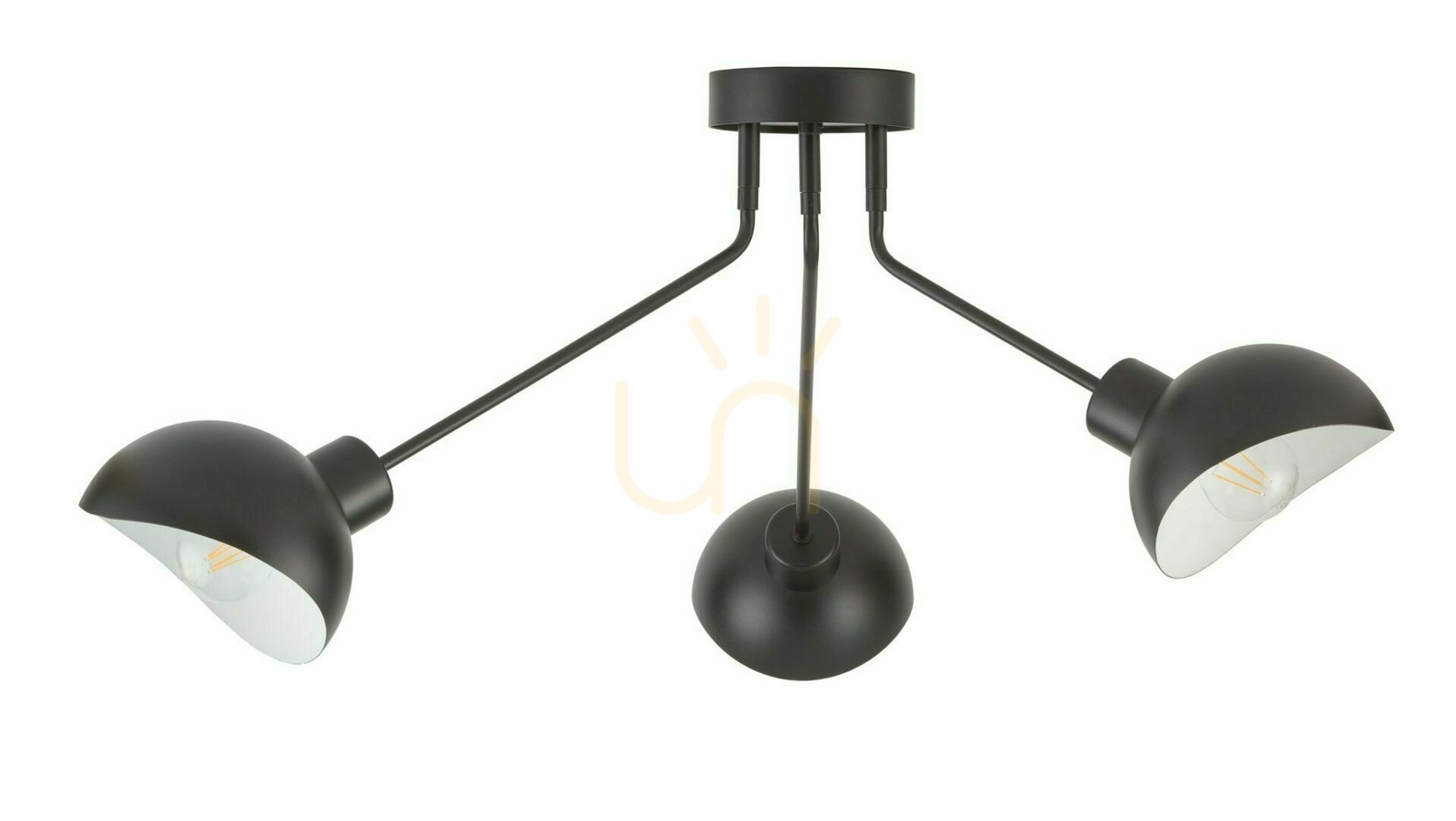 Plafond Sigma Roy 3-flammig Schwarz Weiß E27 32431