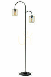Stehleuchte Sigma SHINE schwarz Bernstein Glas E27 2-flammig 50255 small 0