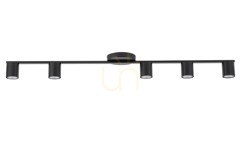 Prüfen Plafond Sigma Sky 5-flammig schwarz GU10 33439