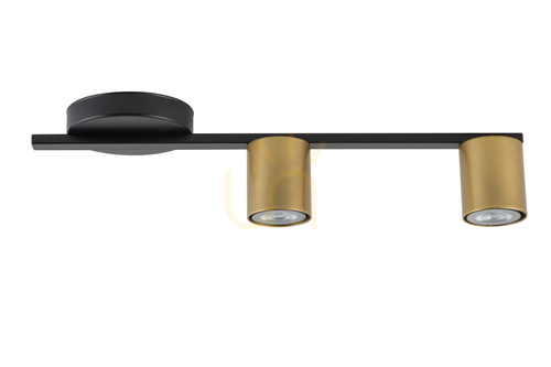 Prüfen Plafond Sigma Sky 2-flammig Schwarz Gold GU10 33432