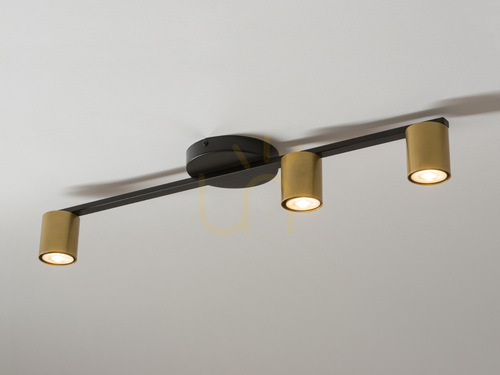 Prüfen Plafond Sigma Sky 3-flammig Schwarz Gold GU10 33435
