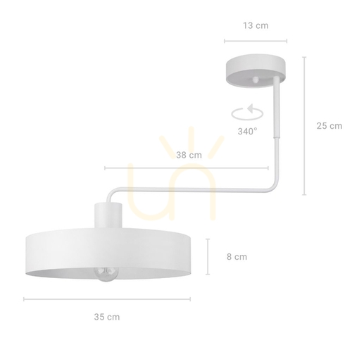 Prüfen Plafond Sigma Vasco weiß E27 1-flammig 31550