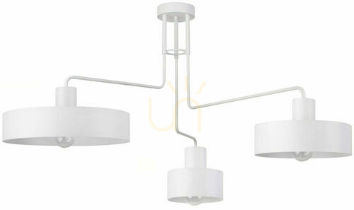 Prüfen Plafond Sigma Vasco 3-flammig weiß E27 Stahl 31554