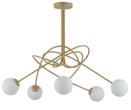 Prüfen Kronleuchter Sigma Velvet 5-flammig gold beige 33357