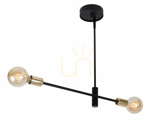 Prüfen Pendelleuchte Sigma ONYX 2-flammig schwarz/gold E27 31924