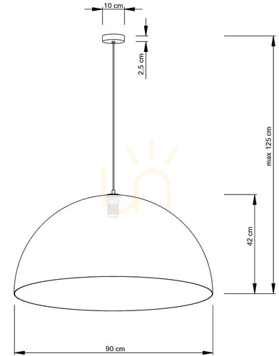 Prüfen Pendelleuchte Sigma Sfera 90 Schwarz Gold E27 30125