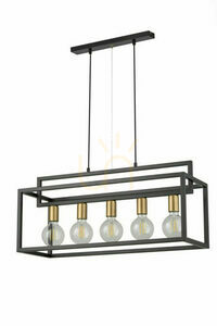 Pendelleuchte Sigma Vigo 5-flammig schwarz gold 32443 small 0