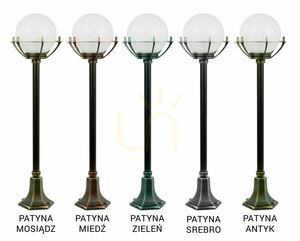 Außenstehleuchte SU-MA schwarz/patina Aluminiumguss PMMA 102 cm K 5002/2/KPO small 7