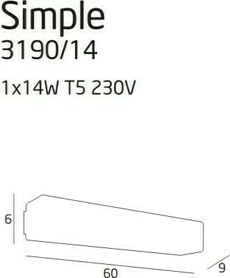 Prüfen Wandleuchte Max Light SIMPLE 3190/14 weiß Metall 60 cm Leuchtstoffröhre T5 14 W