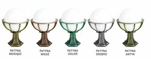 Außenstehleuchte SU-MA BALL schwarz Patina 43 cm K 4011/1/KPO 250 small 4