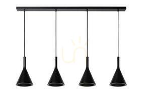 Pendelleuchte Lucide Gipsy 4-flammig Schwarz Beton Japandi 35410/04/30 small 1