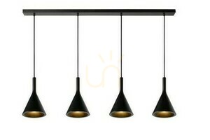 Pendelleuchte Lucide Gipsy 4-flammig Schwarz Beton Japandi 35410/04/30 small 0