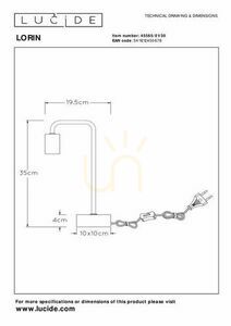 Tischlampe Lucide LORIN Schwarz Stahl Marmor E27 45565/01/30 small 5