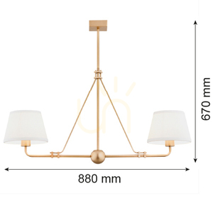 Kronleuchter ARGON ATRANI 2-flammig Creme Altgold E27 7176 small 4