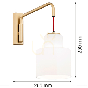 Wandleuchte ARGON DIUNA Opal Gold Rot E27 SKU 8372 small 2