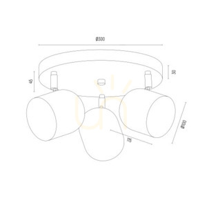 Plafond ARGON ISOLA gold 3xGU10 6249 small 4