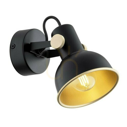Prüfen Wandleuchte ARGON LENORA schwarz gold E14 LED wechselbar 8246