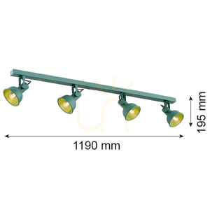 Plafond ARGON Lenora grün 4-flammig E14 Deckenleuchte 1819 small 2
