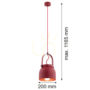 Pendelleuchte ARGON LOGAN rot E27 lackierter Stahl SKU 8282 small 3