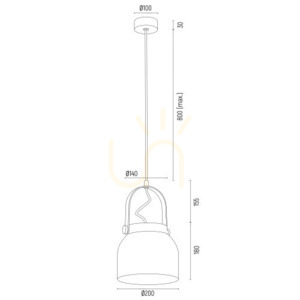 Pendelleuchte ARGON LOGAN rot E27 lackierter Stahl SKU 8282 small 4