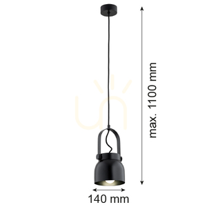 Pendelleuchte ARGON Logan klein schwarz E27 Metall 8291 small 3