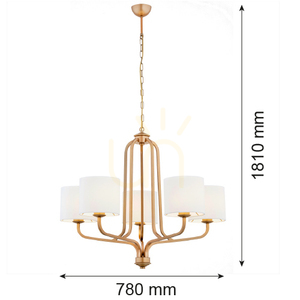 Kronleuchter ARGON MARANELLO 5-flammig weiß altgold SKU 2172 small 6
