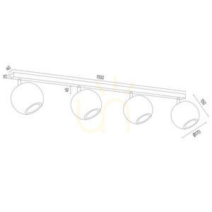 Plafond ARGON Parula 4-flammig LED E14 beige hellbraun Holz 1820 small 3