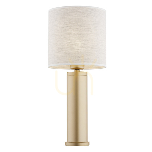 Prüfen Tischlampe ARGON Riva Leinen Gold E27 SKU 8315