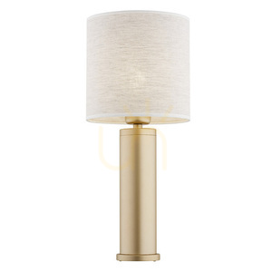 Tischlampe ARGON Riva Leinen Gold E27 SKU 8315 small 0
