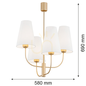 Kronleuchter ARGON SAFIANO weiß gold 4-flammig E27 SKU 1821 small 2