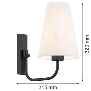 Wandleuchte ARGON SAFIANO Weiß Schwarz E27 LED 1-flammig 8376 small 5