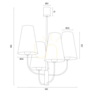 Kronleuchter ARGON Safiano weiß schwarz 4-flammig E27 SKU 1822 small 7