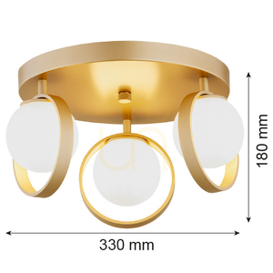 Plafond ARGON Saturnia 3-flammig LED G9 Opal matt Gold 6248 small 2