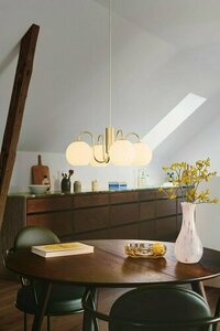 Franca 4-flammige Pendelleuchte, Messing mit Weißglas, Nordlux small 1