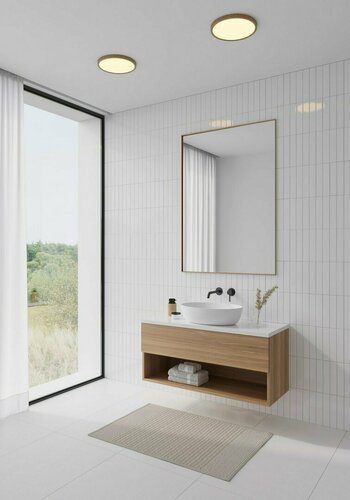 Prüfen OJA 29 IP54 2700K Dim Badezimmer Plafond Holzfolie Nordlux