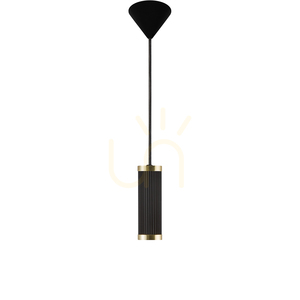 Nordlux Galloway Pendelleuchte E27 schwarz mit Messingdetails small 4