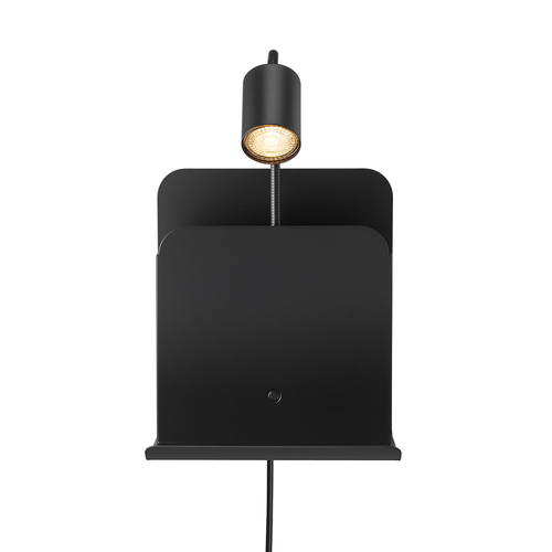 Prüfen Nordlux Roomi Wandleuchte schwarz GU10 8 W mit Ablage und USB-Anschluss 2112551003