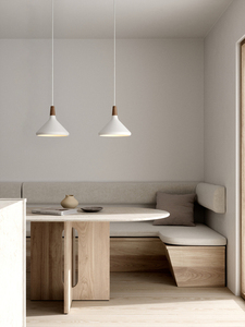 Pendelleuchte Nordlux DFTP Nori 27 weiß, ø27 cm, E27, Nussbaumholz small 4