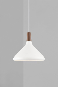 Pendelleuchte Nordlux DFTP Nori 27 weiß, ø27 cm, E27, Nussbaumholz small 0