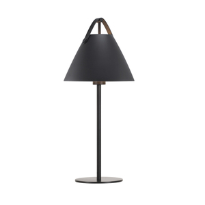 Tischleuchte STRAP schwarz, Metall und Leder, E27, 55 cm small 1