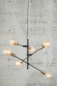 Pendelleuchte JOSEFINE 6-Spot Nordlux schwarz mit Messing 6 × E27 max. 25 W small 1