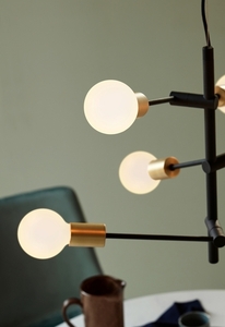 Pendelleuchte JOSEFINE 6-Spot Nordlux schwarz mit Messing 6 × E27 max. 25 W small 3