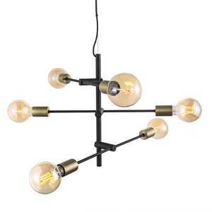 Pendelleuchte JOSEFINE 6-Spot Nordlux schwarz mit Messing 6 × E27 max. 25 W small 4