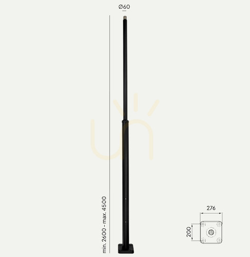 Prüfen Lamppost 1255 Schwarz O50 260-400Cm Revisionstür